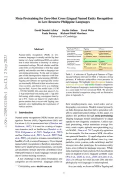 Meta-Pretraining for Zero-Shot Cross-Lingual Named Entity Recognition in Low-Resource Philippine Languages