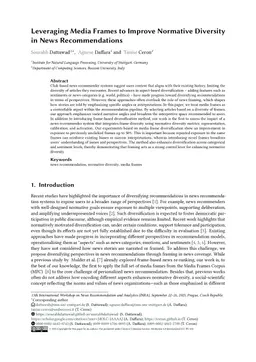 Leveraging Media Frames to Improve Normative Diversity in News Recommendations