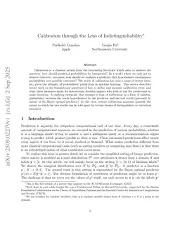 Calibration through the Lens of Indistinguishability