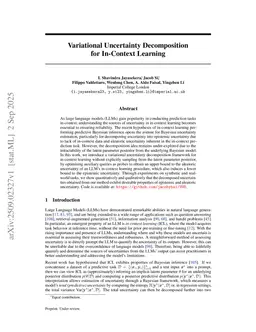 Variational Uncertainty Decomposition for In-Context Learning