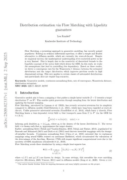 Distribution estimation via Flow Matching with Lipschitz guarantees