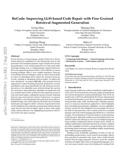ReCode: Improving LLM-based Code Repair with Fine-Grained Retrieval-Augmented Generation