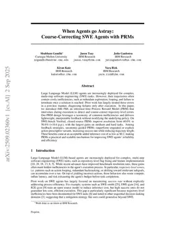 When Agents go Astray: Course-Correcting SWE Agents with PRMs