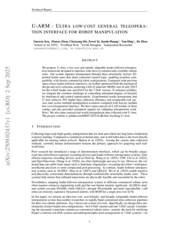 U-ARM : Ultra low-cost general teleoperation interface for robot manipulation