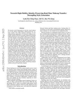 Towards High-Fidelity, Identity-Preserving Real-Time Makeup Transfer: Decoupling Style Generation