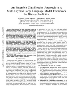 An Ensemble Classification Approach in A Multi-Layered Large Language Model Framework for Disease Prediction