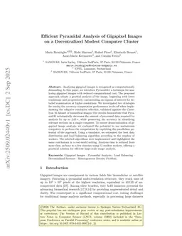 Efficient Pyramidal Analysis of Gigapixel Images on a Decentralized Modest Computer Cluster