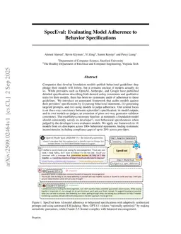 SpecEval: Evaluating Model Adherence to Behavior Specifications