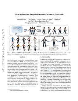 TeRA: Rethinking Text-driven Realistic 3D Avatar Generation
