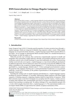 RNN Generalization to Omega-Regular Languages