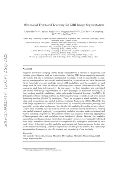 Mix-modal Federated Learning for MRI Image Segmentation