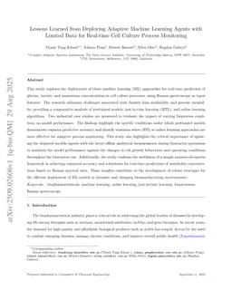 Lessons Learned from Deploying Adaptive Machine Learning Agents with Limited Data for Real-time Cell Culture Process Monitoring