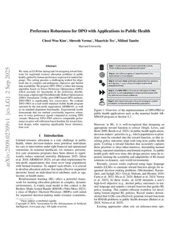 Preference Robustness for DPO with Applications to Public Health