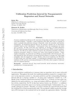 Calibration Prediction Interval for Non-parametric Regression and Neural Networks