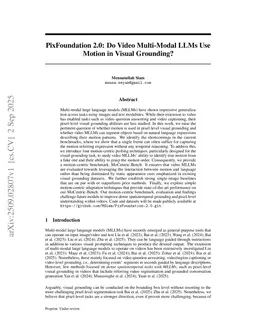 PixFoundation 2.0: Do Video Multi-Modal LLMs Use Motion in Visual Grounding?
