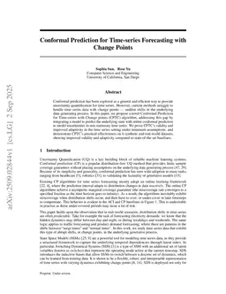 Conformal Prediction for Time-series Forecasting with Change Points