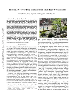 Robotic 3D Flower Pose Estimation for Small-Scale Urban Farms