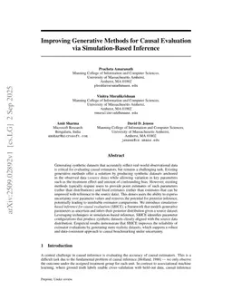 Improving Generative Methods for Causal Evaluation via Simulation-Based Inference