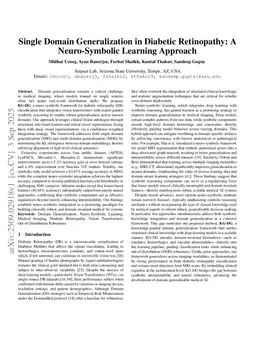 Single Domain Generalization in Diabetic Retinopathy: A Neuro-Symbolic Learning Approach