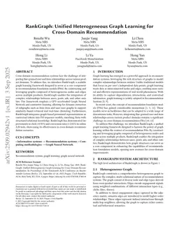 RankGraph: Unified Heterogeneous Graph Learning for Cross-Domain Recommendation
