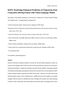 KEPT: Knowledge-Enhanced Prediction of Trajectories from Consecutive Driving Frames with Vision-Language Models