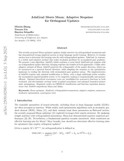AdaGrad Meets Muon: Adaptive Stepsizes for Orthogonal Updates