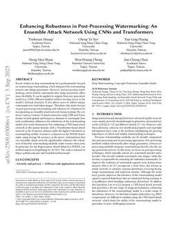 Enhancing Robustness in Post-Processing Watermarking: An Ensemble Attack Network Using CNNs and Transformers