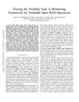 Closing the Visibility Gap: A Monitoring Framework for Verifiable Open RAN Operations