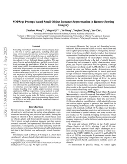 SOPSeg: Prompt-based Small Object Instance Segmentation in Remote Sensing Imagery