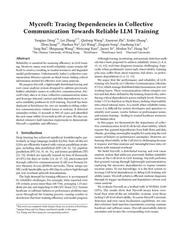 Mycroft: Tracing Dependencies in Collective Communication Towards Reliable LLM Training