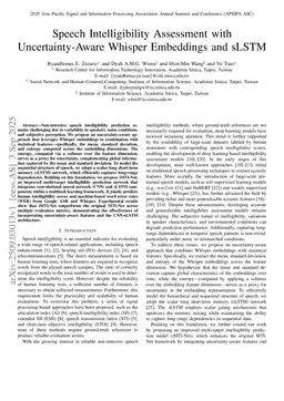 Speech Intelligibility Assessment with Uncertainty-Aware Whisper Embeddings and sLSTM