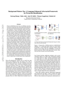 Background Matters Too: A Language-Enhanced Adversarial Framework for Person Re-Identification