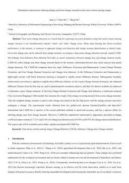 Information transmission: Inferring change area from change moment in time series remote sensing images