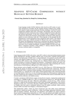 Adaptive KV-Cache Compression without Manually Setting Budget
