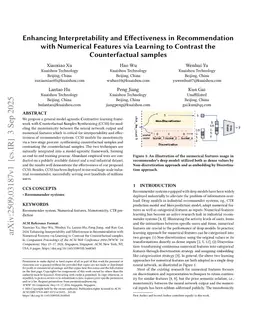 Enhancing Interpretability and Effectiveness in Recommendation with Numerical Features via Learning to Contrast the Counterfactual samples