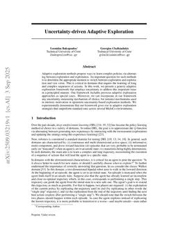 Uncertainty-driven Adaptive Exploration