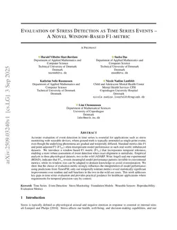 Evaluation of Stress Detection as Time Series Events -- A Novel Window-Based F1-Metric