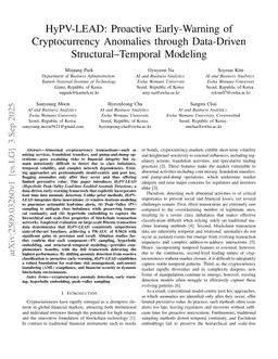 HyPV-LEAD: Proactive Early-Warning of Cryptocurrency Anomalies through Data-Driven Structural-Temporal Modeling