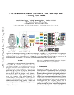 PI3DETR: Parametric Instance Detection of 3D Point Cloud Edges With a Geometry-Aware 3DETR