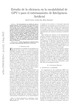 Estudio de la eficiencia en la escalabilidad de GPUs para el entrenamiento de Inteligencia Artificial