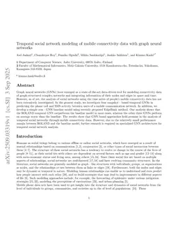 Temporal social network modeling of mobile connectivity data with graph neural networks
