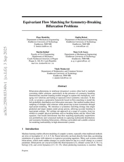 Equivariant Flow Matching for Symmetry-Breaking Bifurcation Problems