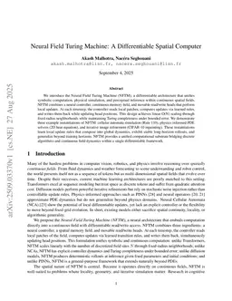 Neural Field Turing Machine: A Differentiable Spatial Computer