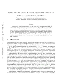 Cluster and then Embed: A Modular Approach for Visualization
