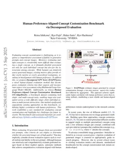Human Preference-Aligned Concept Customization Benchmark via Decomposed Evaluation
