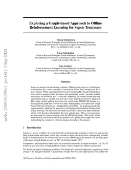 Exploring a Graph-based Approach to Offline Reinforcement Learning for Sepsis Treatment