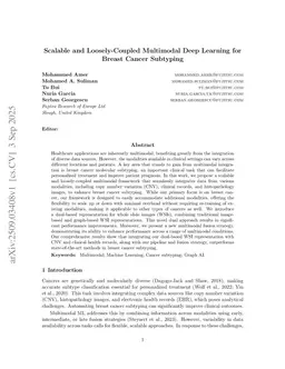 Scalable and Loosely-Coupled Multimodal Deep Learning for Breast Cancer Subtyping