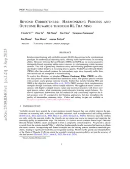 Beyond Correctness: Harmonizing Process and Outcome Rewards through RL Training