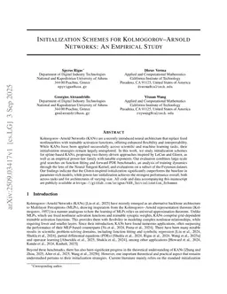 Initialization Schemes for Kolmogorov-Arnold Networks: An Empirical Study