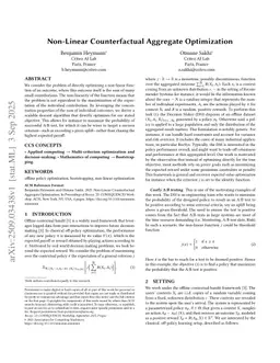Non-Linear Counterfactual Aggregate Optimization